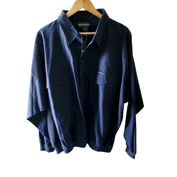 Members Only Dead Stock Navy Blue Pullover Jacket Shirt New With Tags Size 1X - Picture 3 of 6